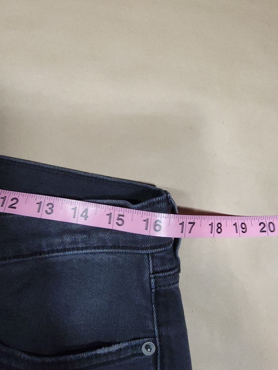 GAP Size 14/32 Washed Black Button Fly Flare Leg Jeans, Raw/Frayed Hem - Picture 9 of 15